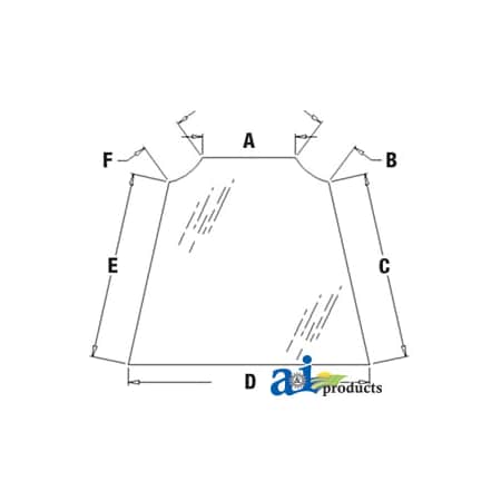 A & I Products Glass, Windshield 55" x37" x6" A-F44623